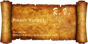 Rauch Virgil névjegykártya